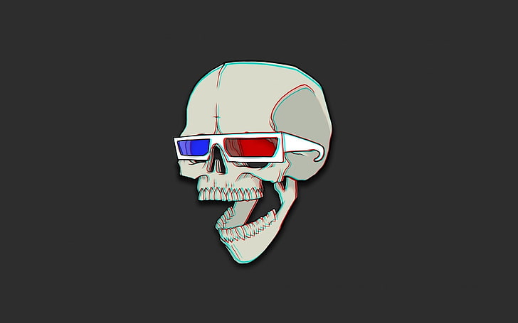 두개골, 뼈, 삽화, 유머, 미니멀리즘, 3D, 3D 개체, HD 배경 화면
