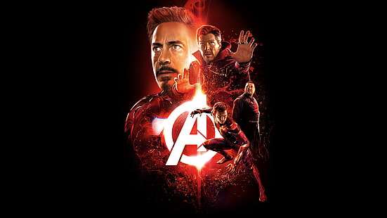 Poster Avengers Infinity, Avengers: Perang Infinity, Robert Downey Jr., Benedict Wong, Benedict Cumberbatch, Tom Holland, Iron Man, Spider-Man, Doctor Strange, 4K, 8K, Wallpaper HD HD wallpaper