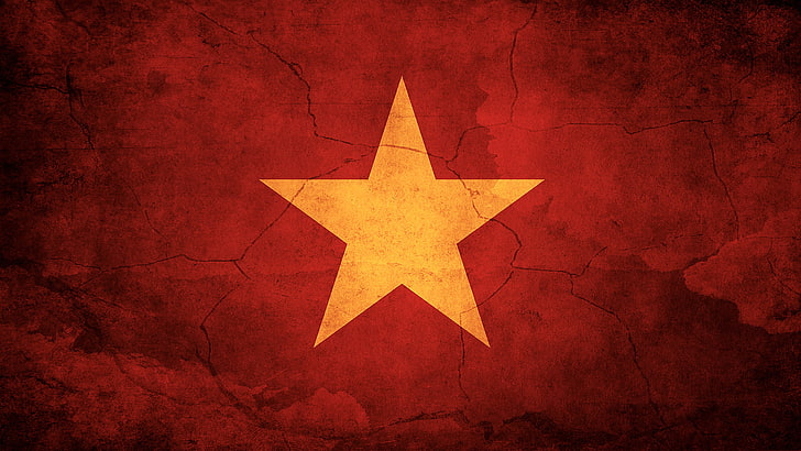 Вьетнам флаг, красный, звезда, флаг, Вьетнам, HD обои