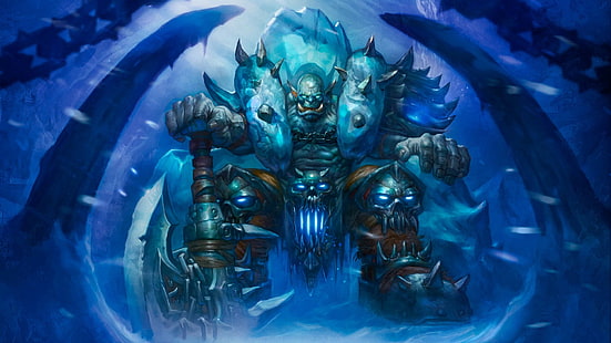 Hearthstone: Heroes of Warcraft, Hearthstone, Warcraft, kort, konstverk, Knights of the frozen throne, Death Knight, Garrosh Hellscream, videospel, HD tapet HD wallpaper