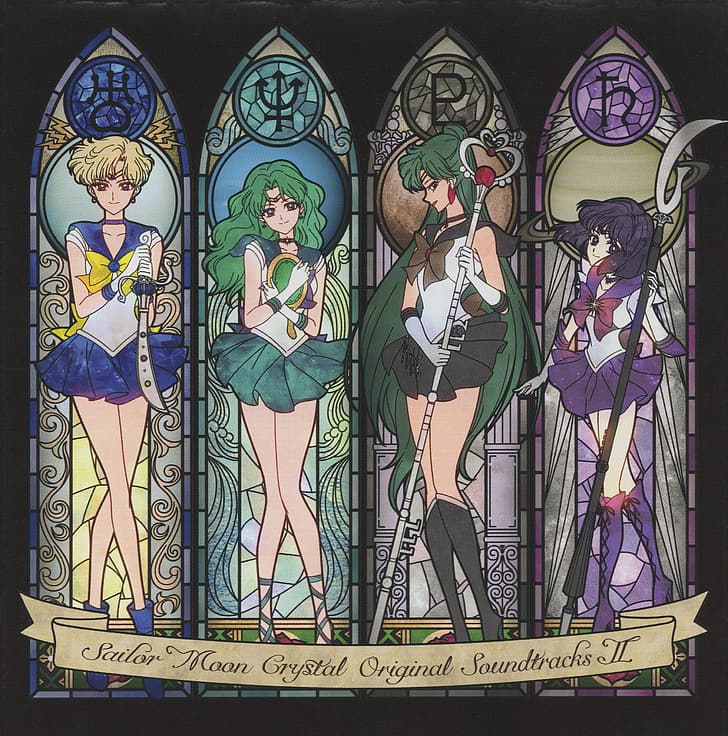 Sailor Uranus, Sailor Neptune, Sailor Pluto, Sailor Saturn, Sailor Moon, anime, anime girls, HD wallpaper