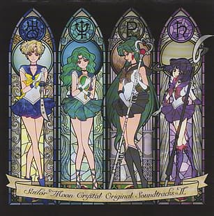 Sailor Uranus, Sailor Neptune, Sailor Pluto, Sailor Saturn, Sailor Moon, аниме, аниме момичета, HD тапет HD wallpaper