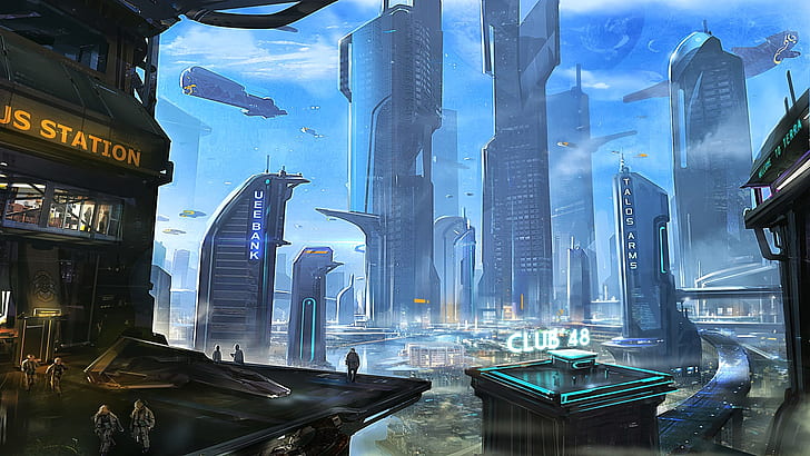 Imperium City Buildings Skyscrapers Drawing Future HD, jeux vidéo, dessin, bâtiments, gratte-ciel, ville, avenir, imperium, Fond d'écran HD