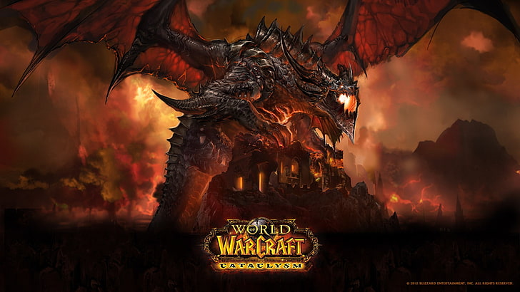 Hiburan Badai Salju, Warcraft, World of Warcraft, Deathwing, World of Warcraft: Cataclysm, video games, Wallpaper HD