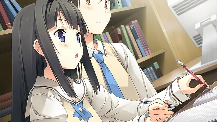 Dein Tagebuch, Ayase sayuki, Kantoku, Anime, Paar, Unterricht, Schule, HD-Hintergrundbild