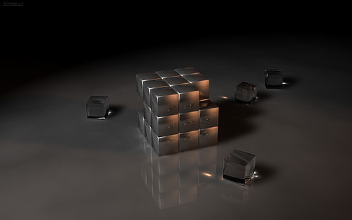 Черен куб Rubiks, игра, фон, HD тапет HD wallpaper