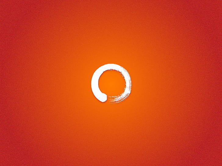 оранжевый фон, круг, HD обои