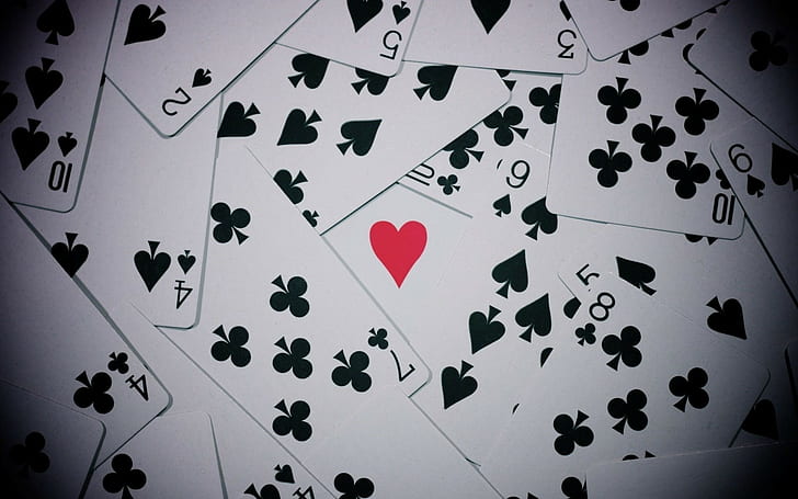 jugando a las cartas, cartas, corazón, Fondo de pantalla HD