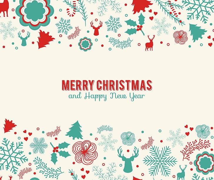 Merry Christmas and Happy New Year text, Merry Christmas, Happy new year, HD, HD wallpaper