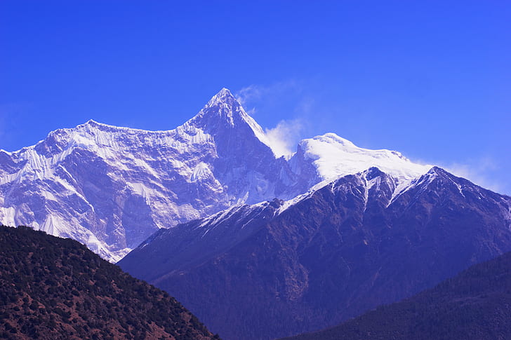 szczyt śnieżny góra w ciągu dnia, namchabarwa, namchabarwa, Namchabarwa, blisko, strzał, szczyt śnieżny, szczyt górski, w ciągu dnia, Tybet, Nyingchi, krajobraz, natura, niebieski, biały, góra, szczyt górski, śnieg, scenics, na dworze, pasmo górskie, Tapety HD
