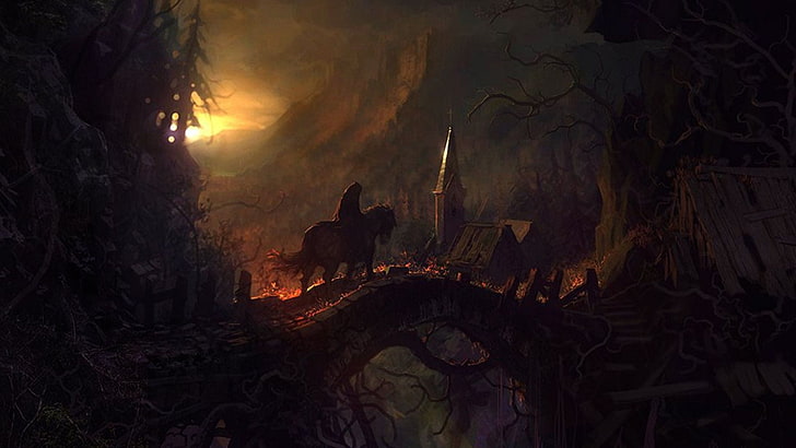 lukisan abstrak hitam dan coklat, Castlevania, Castlevania: Lords of Shadow, Wallpaper HD