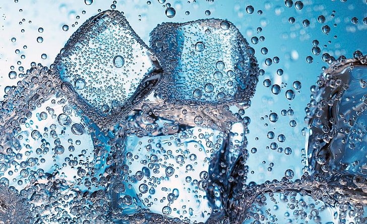 Ice Cubes - Closeup, ice cubes, Elements, Water, Bubbles, Closeup, ice cubes, HD wallpaper