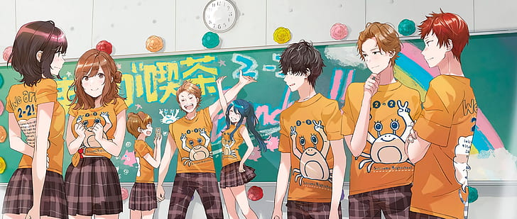 Anime, Trash-Tier Tomozaki-Kun, Aoi Hinami, Hanabi Natsubayashi, Minami Nanami, Yuzu Izumi, HD-Hintergrundbild