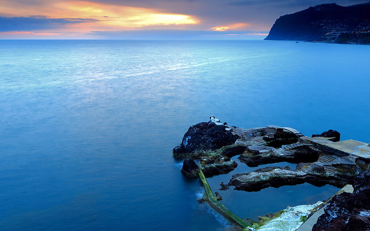 Mar de Madeira, cuerpo de agua, naturaleza, océano, azul, agua, mar, Fondo de pantalla HD