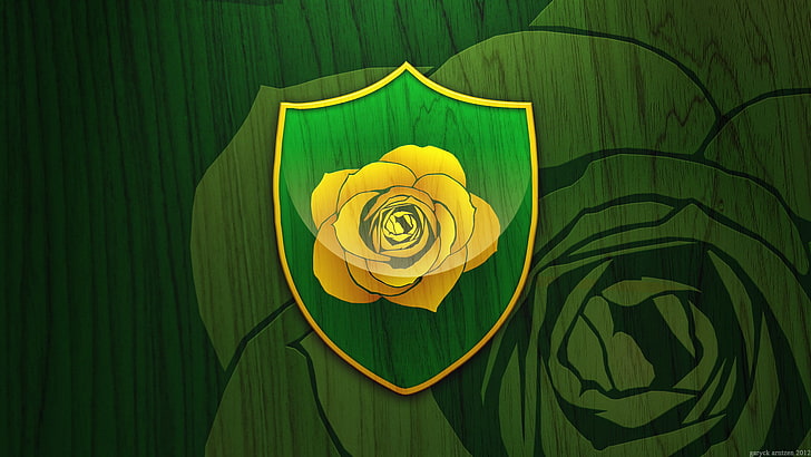 rose, book, the series, coat of arms, motto, A Song of Ice and Fire, Game of thrones, Tyrell, Sigil, grassy field, House Tyrell Sigil, the house of Westeros, Golden rose, HD wallpaper