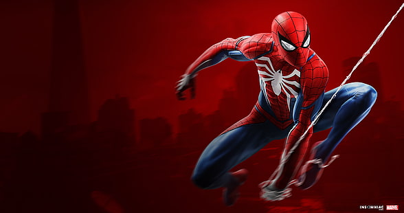 Человек-паук, видеоигры, Marvel Cinematic Universe, паук, паутина, HD обои HD wallpaper