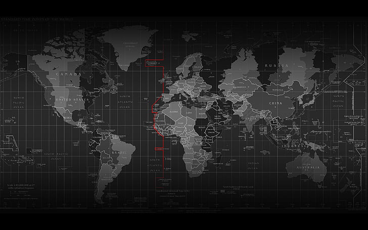 fuseaux horaires infographie temps carte du monde, Fond d'écran HD