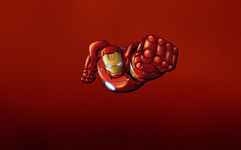 Iron Man clipart, rouge, acier, homme de fer, merveille, bande dessinée, Fond d'écran HD HD wallpaper