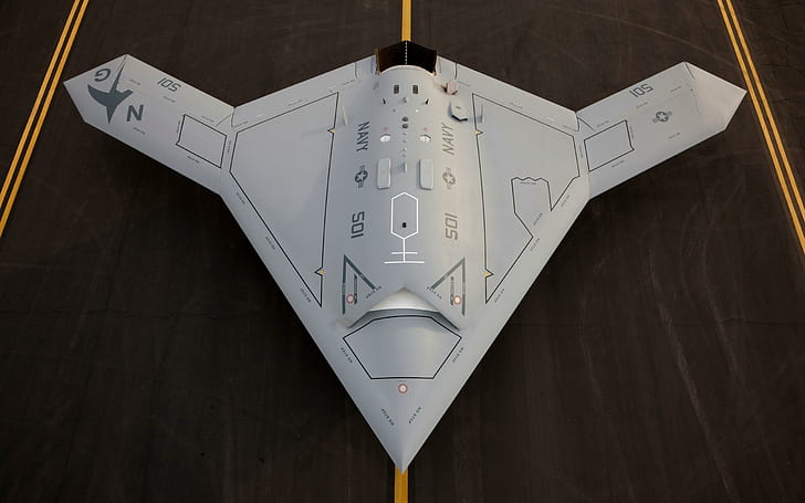 Dron Northrop Grumman X-47B, szaro-czarna zabawka kosmiczna, samolot, 2560x1600, Northrop Grumman, dron, X-47b, Tapety HD