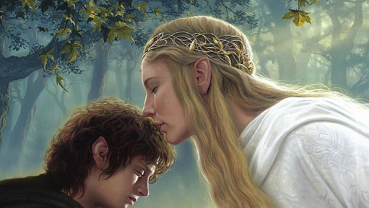 Cate Blanchett, Elijah Wood, fantasy Art, Frodo Baggins, Galadriel, The Lord Of The Rings, HD wallpaper