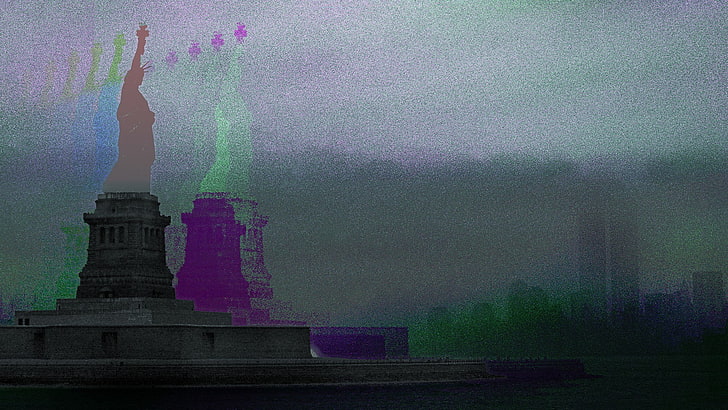 Chromatic Aberration, love, New York City, Statue Of Liberty, HD wallpaper