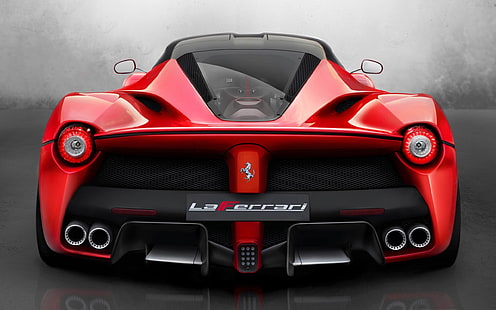 laferrari rear-Car HD Wallpaper, red Ferrari La Ferrari, HD wallpaper HD wallpaper