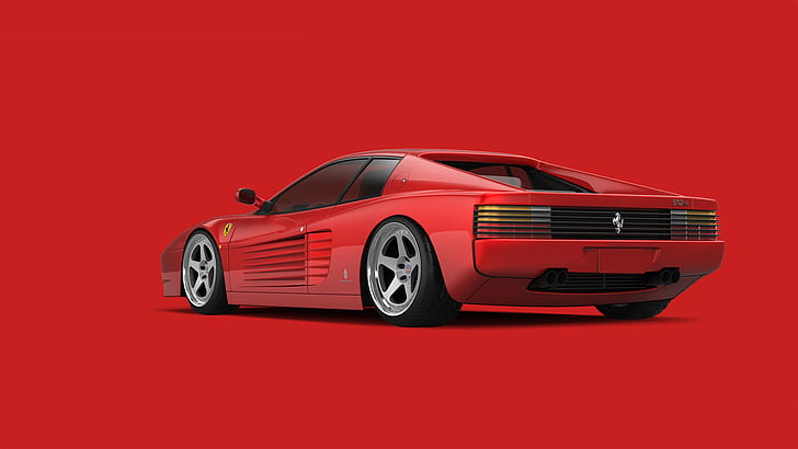 赤、スーパーカー、フェラーリ、テスタロッサ、512 tr、 HDデスクトップの壁紙