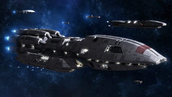 Battlestar Galactica, Battlestar Pegasus, Weltraum, HD-Hintergrundbild HD wallpaper