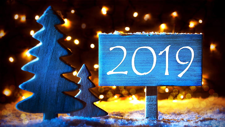 2019, anno nuovo, felice anno nuovo, Sfondo HD