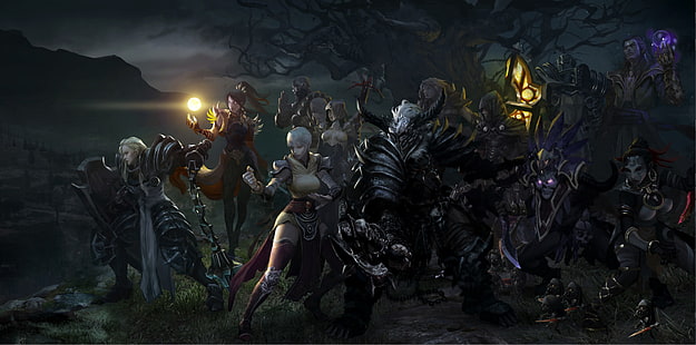 цифровые гладиаторы, фэнтези-арт, воин, меч, Diablo 3: Reaper of Souls, HD обои HD wallpaper