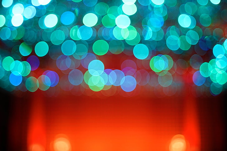 teal and blue bokeh background, glare, circles, light, HD wallpaper