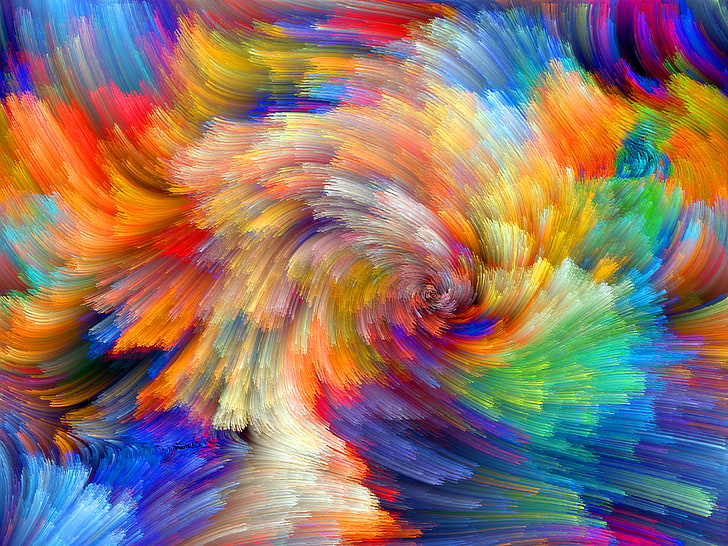 abstract painting, pattern, paint, color, rainbow, the volume, spot, relief, HD wallpaper