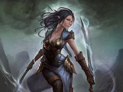 Fantasy, Women Warrior, Elf, Girl, Sword, Woman, Woman Warrior, HD wallpaper HD wallpaper