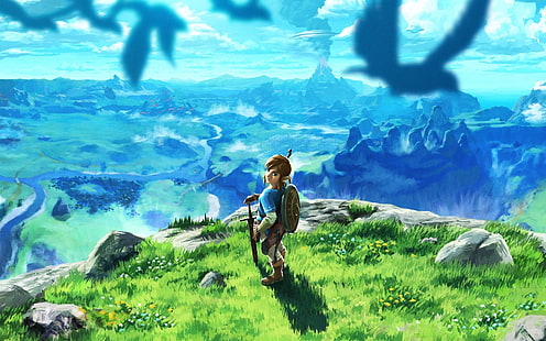 la leggenda di Zelda: respiro del selvaggio, collegamento, paesaggio, opere d'arte, Giochi, Sfondo HD HD wallpaper