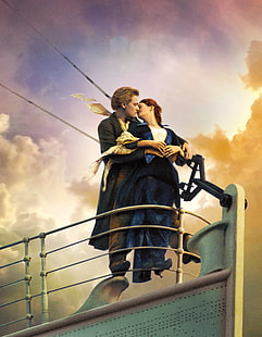 Леонардо Ди Каприо, Титаник, Кейт Уинслет, HD обои HD wallpaper