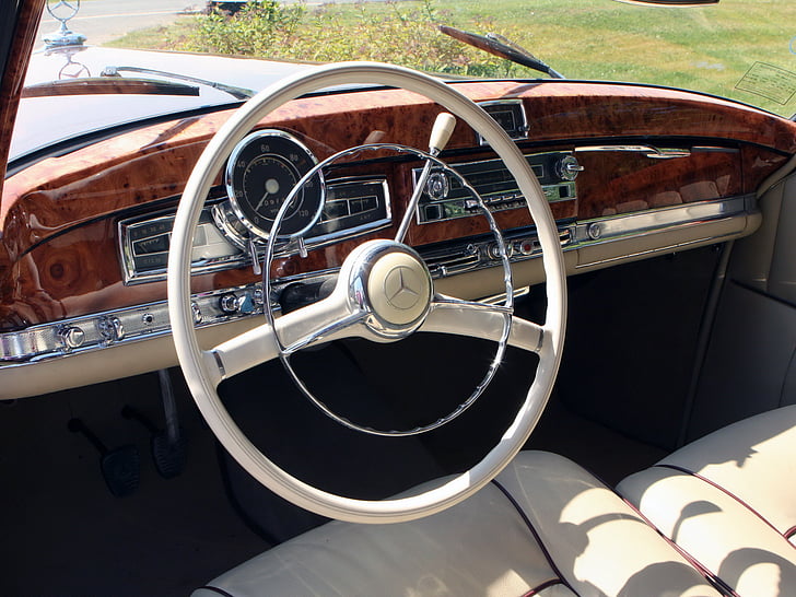 1951, 300 s, benz, cabriolet, iç mekan, lüks, mercedes, retro, HD masaüstü duvar kağıdı