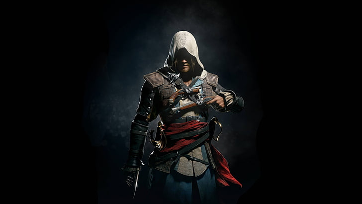 Fondo de pantalla digital Assassin's Creed Ezio, fondo de pantalla digital Assassin's Creed Edward Kenway, Assassin's Creed, Assassin's Creed: Black Flag, videojuegos, Fondo de pantalla HD