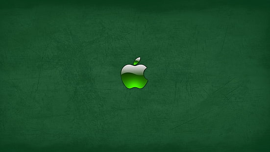 Логотип Apple, зеленый, яблоко, мак, HD обои HD wallpaper