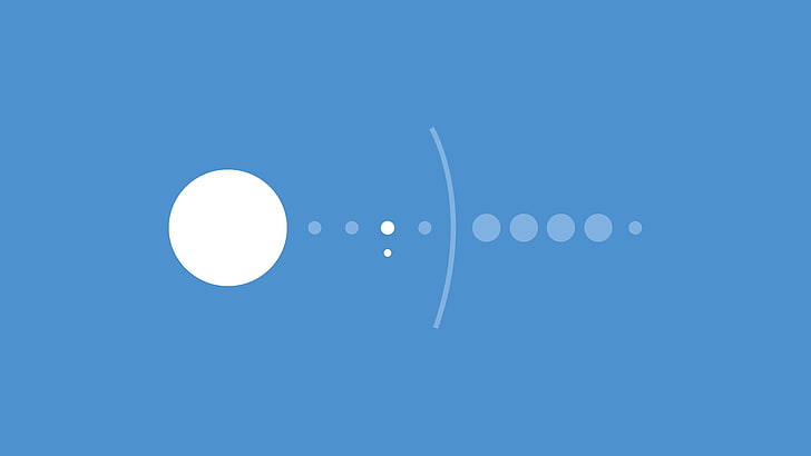 weiße und blaue Punkttapete, einfacher, einfacher Hintergrund, blau, Sonnensystem, Minimalismus, Erde, Flagge, Sonne, Grafik, Monochrom, blauer Hintergrund, digitale Kunst, Punkte, HD-Hintergrundbild