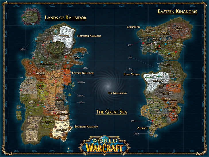 World of Warcraft kartor 8192x6144 Videospel World of Warcraft HD Art, kartor, World of Warcraft, HD tapet