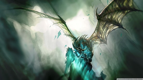 World of Warcraft, World of Warcraft: Гнев Короля-лича, дракон, фэнтези-арт, видеоигры, HD обои HD wallpaper