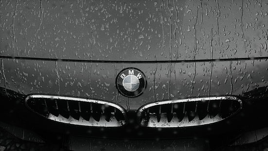 siyah BMW ızgarası, Driveclub, BMW, yağmur, su damlaları, video oyunları, araba, HD masaüstü duvar kağıdı HD wallpaper
