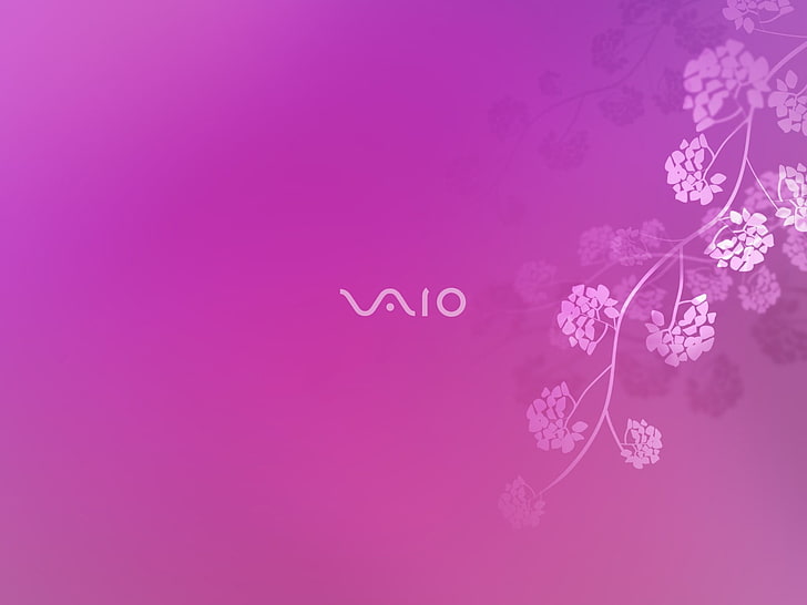 pink and white floral textile, pink, Sony, VAIO, HD wallpaper