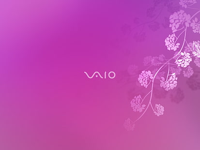 pink and white floral textile, pink, Sony, VAIO, HD wallpaper HD wallpaper