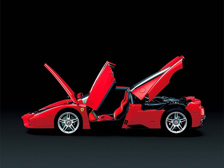 кола, Енцо Ферари, Ферари, превозно средство, червени коли, HD тапет