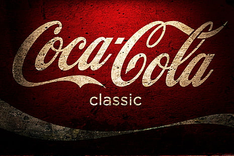 Coca Cola klasik logosu, coca-cola klasik logosu, marka, logo, coca, kola, HD masaüstü duvar kağıdı HD wallpaper