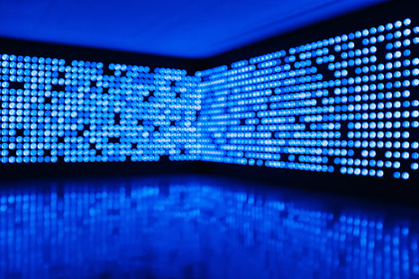niebieskie diody LED, kropki, blask, niebieskie, Tapety HD HD wallpaper