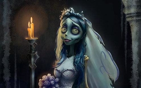 Nightmare Before Christmas Sally Skellington digital wallpaper, Corpse Bride, movies, spooky, Gothic, HD wallpaper HD wallpaper