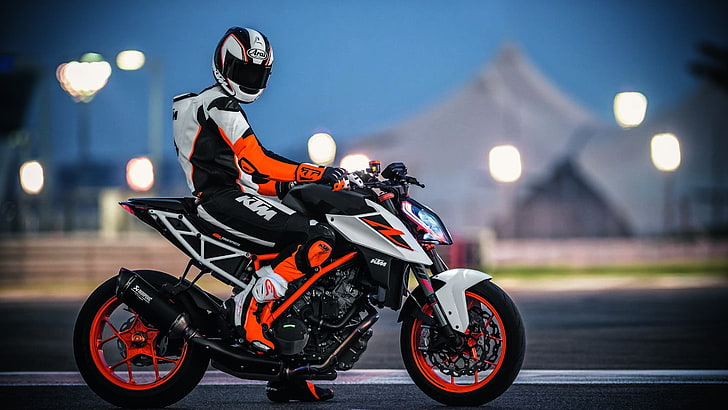 ktm, superbike, motorcycle, car, motorcycling, vehicle, superbike racing, helmet, HD wallpaper
