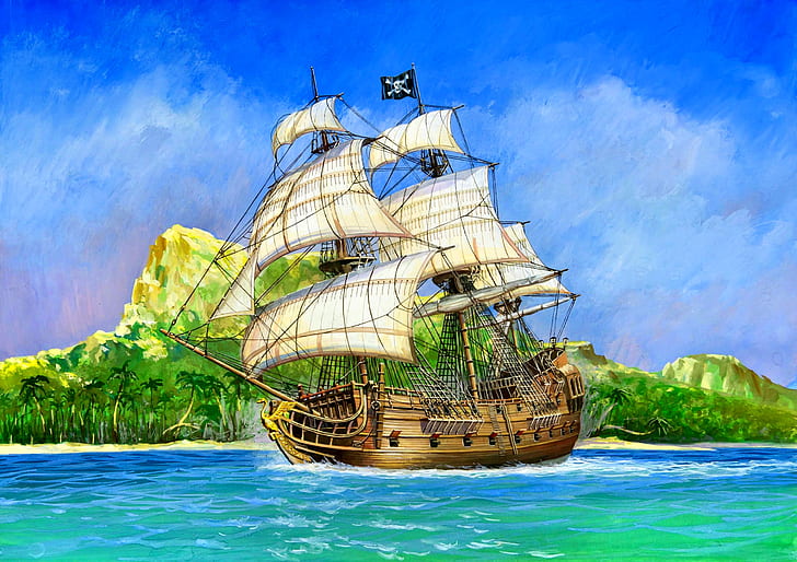 ship, Pirate, 